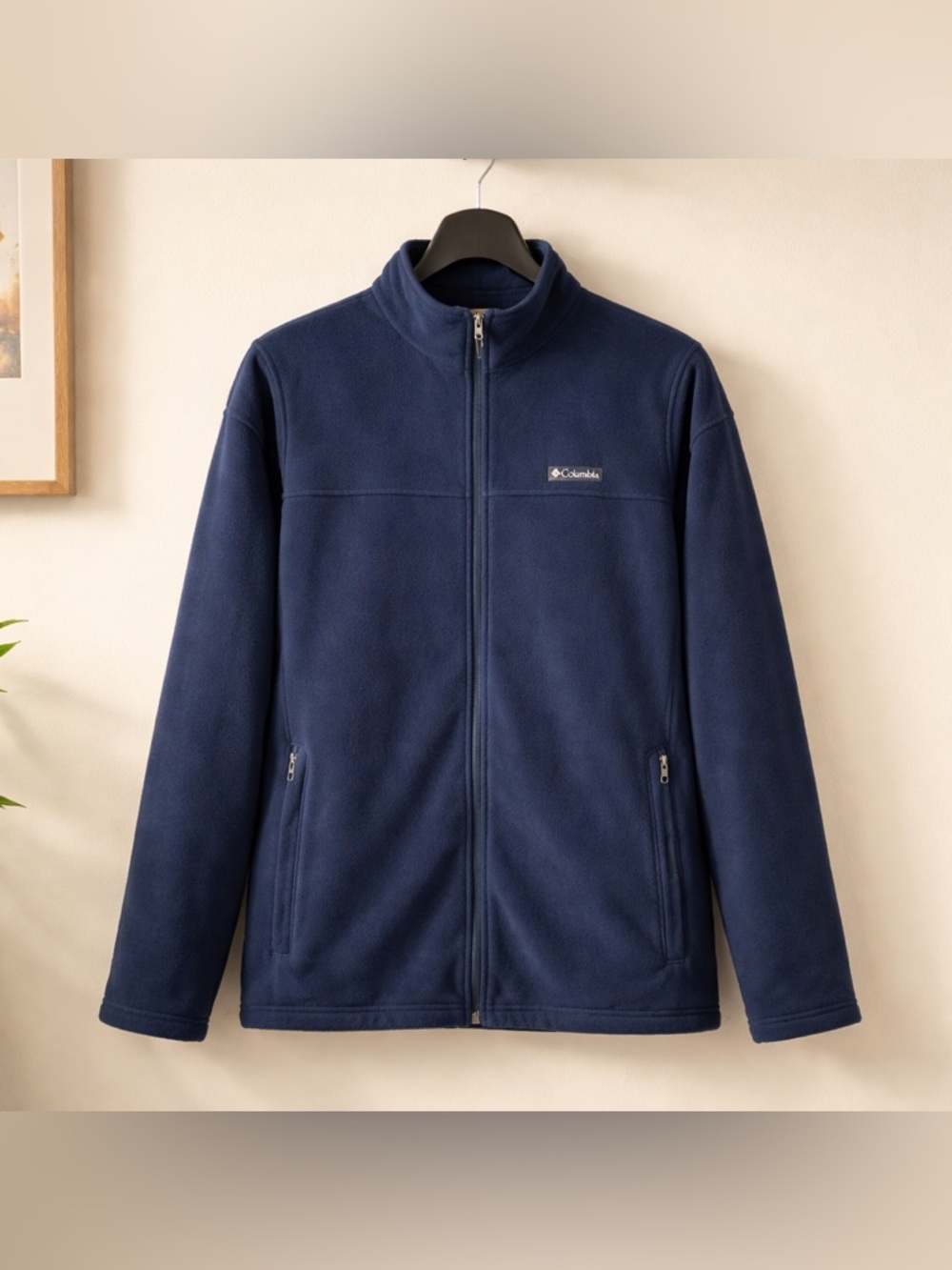 Columbia Men's Navy Full-Zip Fleece Jacket with Stand Collar
